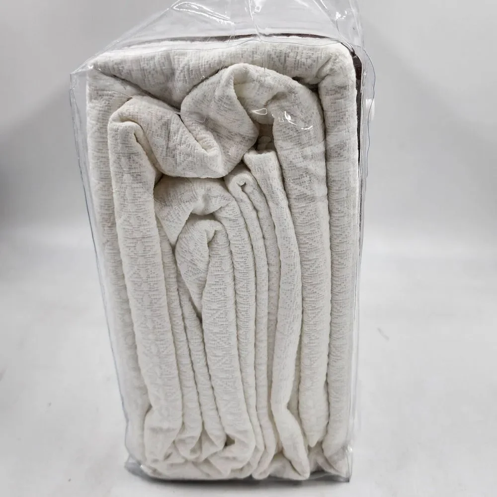 Sky Woven Lattice Duvet Set Twin Size Comforter Standard Pillow Sham White~ - Picture 7 of 13